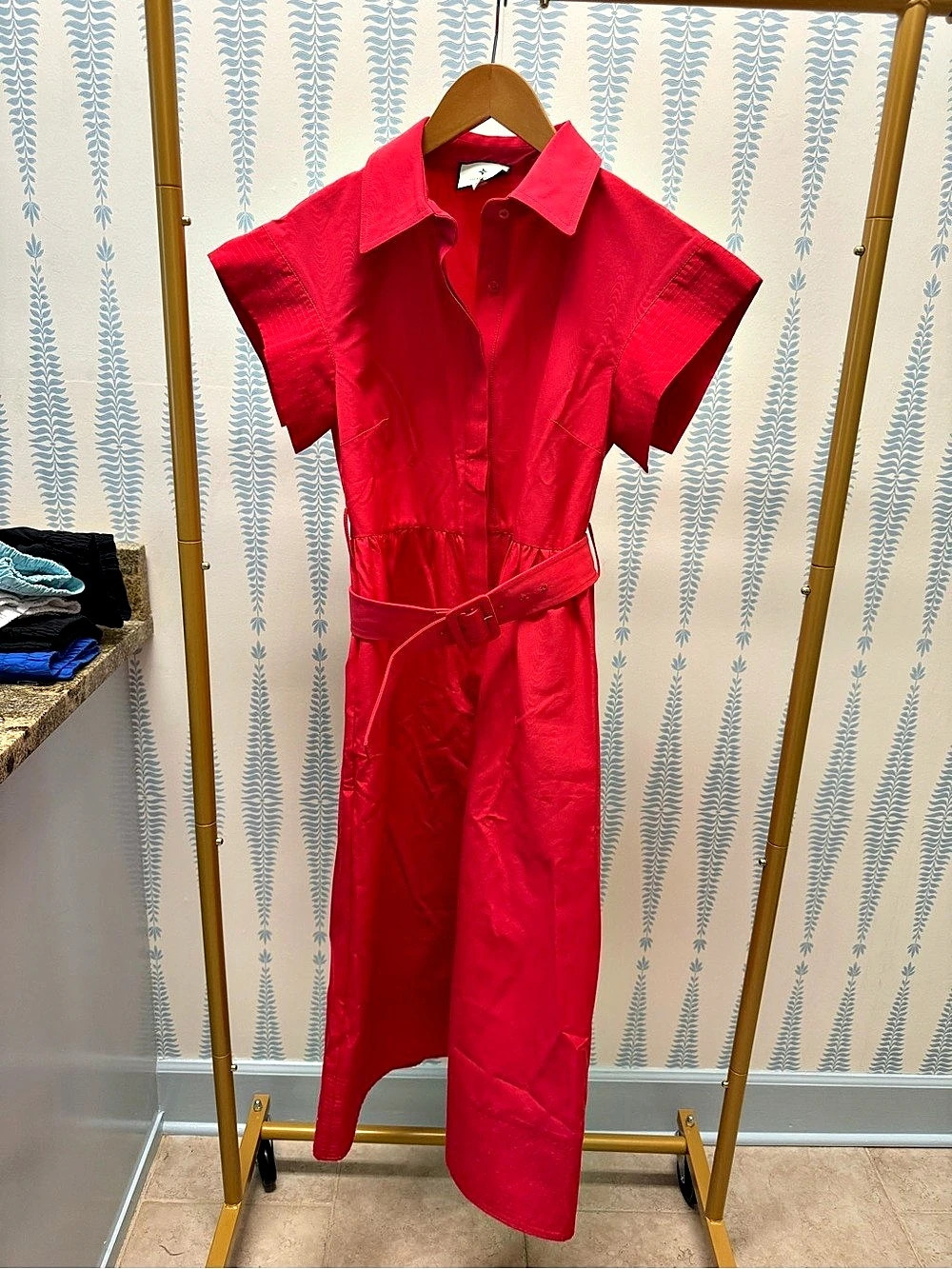 Tuckernuck Red Chloe Dress Red Belted Maxi Dress Size XS